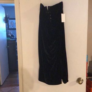 NWT Strapless Black Velvet Dress
